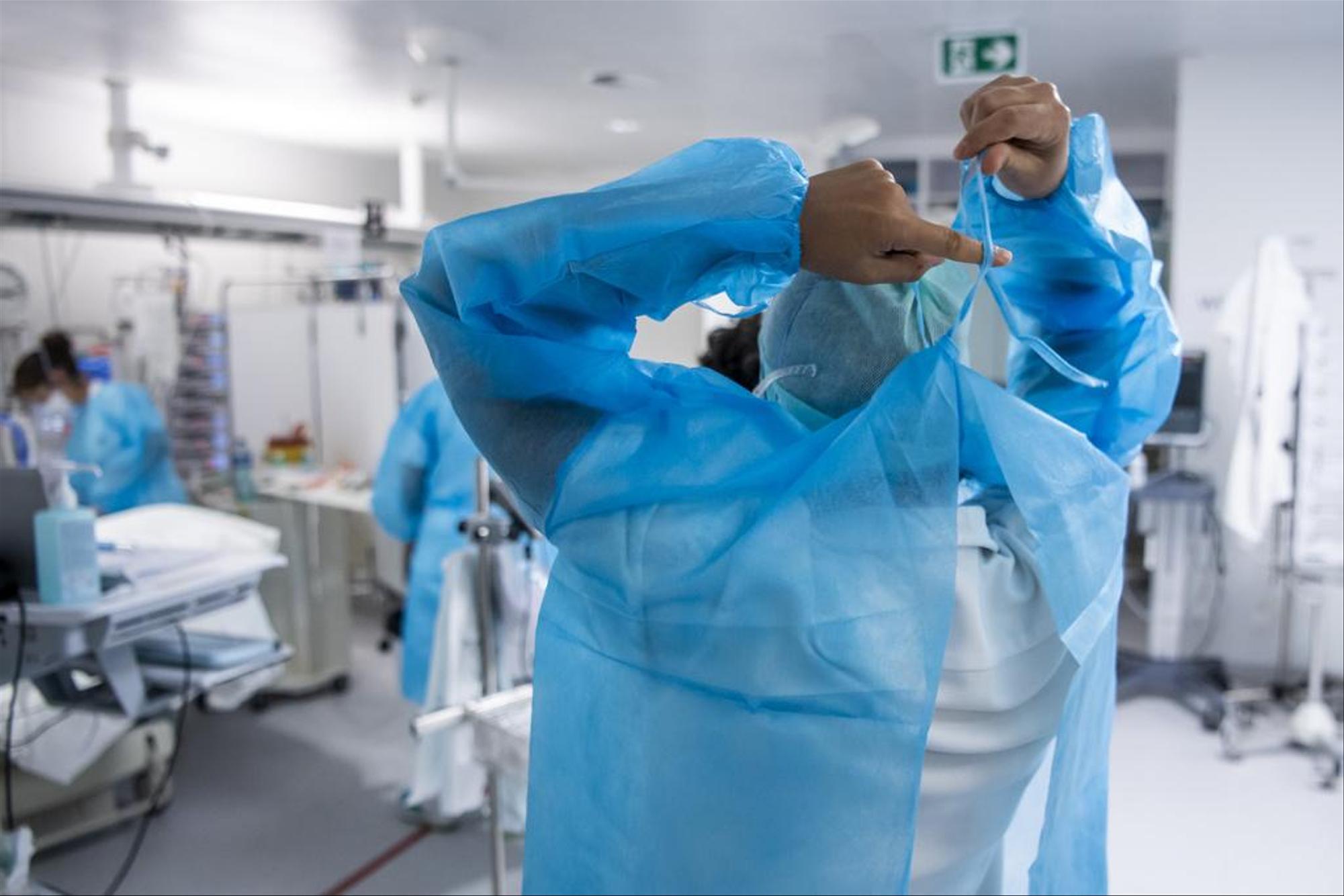 Photo d’illustration. L’unité des soins intensifs dédiée aux patients du Covid-19 au CHUV.KEYSTONE